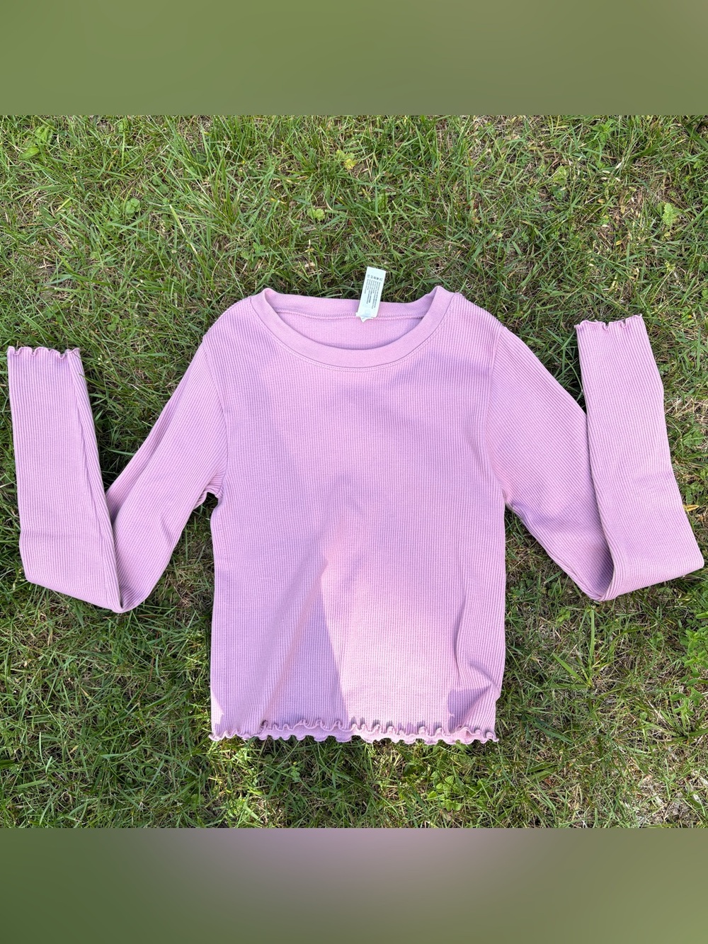 NWOT 90 Degress Lilac Ribbed Long Sleeve Athletic Top Size Small